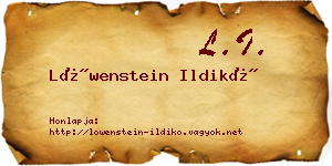 Löwenstein Ildikó névjegykártya